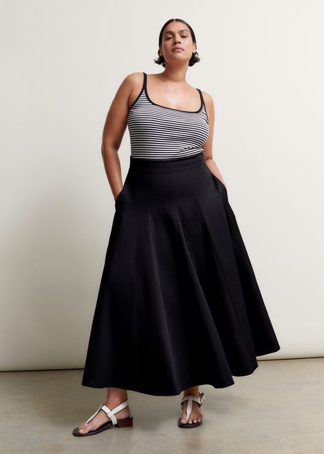 Heavy Cotton Sateen Maxi Skirt | ME+EM Satin Slip Skirt, Inclusive Fashion, Reversible Skirt, Full Maxi Skirt, Bias Cut Skirt, Long Denim Skirt, Black Maxi Skirt, Paneled Skirt, Stylish Skirts