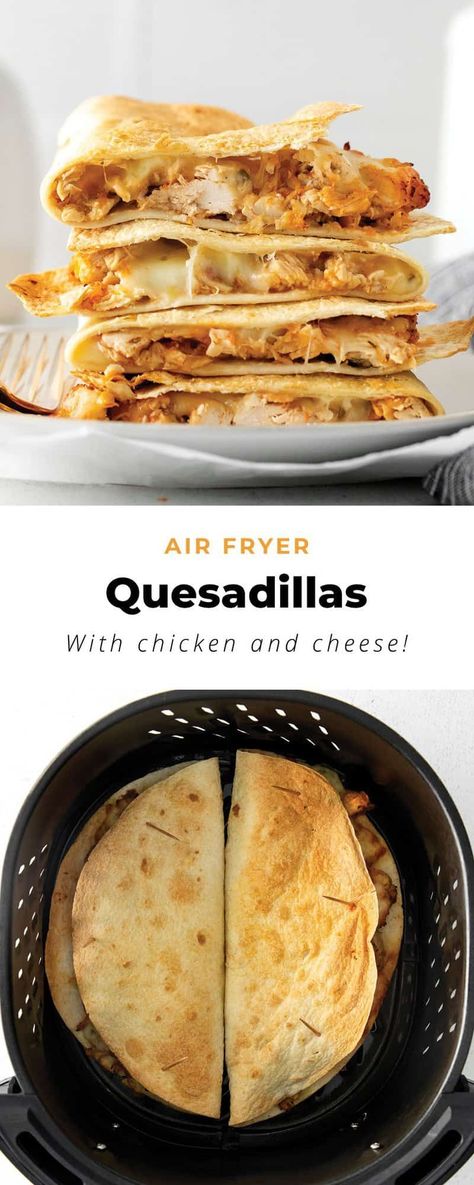 Air Fryer Quesadilla, Quesadilla Chicken, Pizza Quesadilla, New Air Fryer Recipes, Quesadilla Recipe, Air Fried Food, Air Fryer Oven Recipes, Air Fry Recipes, Fry Recipes