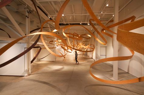 Movable Walls, Artistic Installation, Bent Wood, Ribbon Art, Art Installation, Wall Installation, Sculpture Installation, Large Abstract, Wood Sculpture