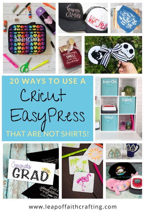 20 EasyPress projects that are not just t-shirts!  You can make so many fun personalized gifts and crafts with a Cricut Easy Press 2 from all of the tutorials! #cricut Easy Press Projects, Cricut Easy Press 2, Heat Press Projects, Iron On Cricut, Cricut Iron On Vinyl, Cricut Easy Press, Htv Projects, Burlap Signs, Diy Clothes Videos