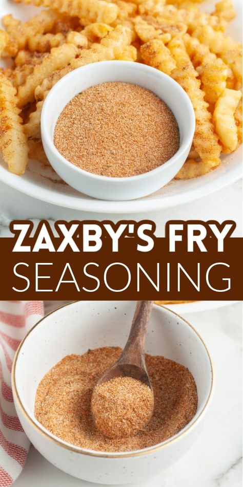 Copycat Zaxby's fry seasoning is a great way to add amazing flavor to your french fries or tater tots. A blend of pantry staples, you can make your own Zaxby's french fry seasoning with just a few ingredients. Zaxbys Seasoning, Zaxby’s French Fry Seasoning, Best Fry Seasoning, Fuddruckers Seasoning, Zaxbys Fries Seasoning Recipe, Zaxbys Sauce Recipe, Seasoning For French Fries, Fries Seasoning Recipe, French Fries Seasoning