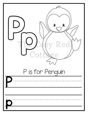 Letter P preschool mini pack.  P is for penguin tracer page. Letter P Preschool, P Is For Penguin, Letter P Crafts, Cute Coloring Page, Preschool Homeschooling, Letter Book, Letter Poster, Alphabet Crafts Preschool, Easter Worksheets