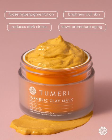 when you treat your skin with our Turmeric Clay Mask, you’ll notice... ➡️ 📸 @toricollabs . . . . . #Tumeri #hyperpigmentation #darkspots #acnescars #reducehyperpigmentation #productsforhyperpigmentation #turmericskincare #turmericbenefits #turmericforskin #turmeric Indian Branding, Turmeric Skin Care, Turmeric For Skin, Turmeric Mask, Frosted Glass Design, Turmeric Face Mask, Reduce Hyperpigmentation, Skincare Routines, Reduce Dark Circles