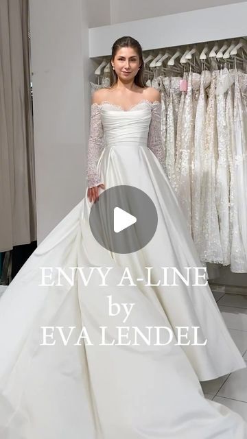 Eva Lendel | Wedding dresses on Instagram: "Introducing ENVY: A-Line Edition! 🌟 
Step into elegance with this stunning off-shoulder satin A-line wedding dress, blending timeless charm with contemporary style. 💖 

Available at @milagrodenahrin 🤍
#evalendel #evalendelbride #bridalfashion #bridalwear #bridalgown #bridalgowns #weddinggown" Eva Lendel Envy, Eva Lendel Wedding Dresses, Eva Lendel, A Line Wedding Dress, A-line Wedding Dress, Bridal Wear, Bridal Style, Blending, Bridal Gowns