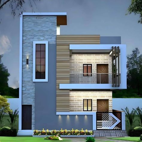 G+1 House Elevation Indian, Indian House Decor, House Design Inspiration, Indian House Design, Indian Houses, West Facing House, Indian House, House Balcony, House Balcony Design