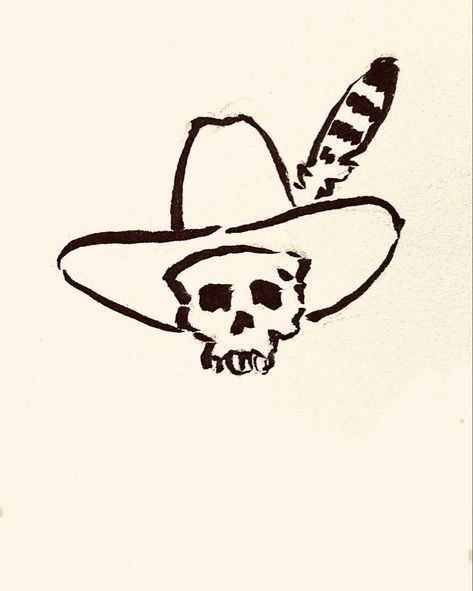 Men Moth Tattoo, Cowboy Minimalist Tattoo, Billy Strings Tattoo Ideas, Texas Tattoo For Men Ideas, Scrapbook Tattoo Ideas, Angus Dei Tattoo, Animal Skull Tattoo Simple, Wes Lang Tattoo, Skull And Cowboy Hat Tattoo