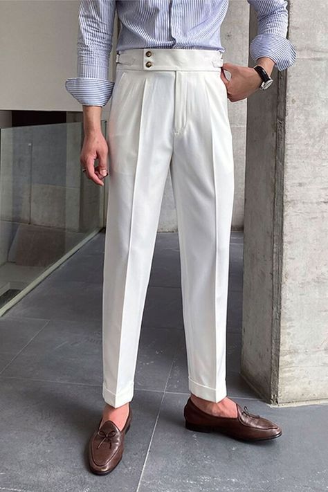 Gentleman comfortable vintage trousers | Vintage trousers, Slacks outfit, Mens pants casual Slim Suit Pants, Elegant Pant, Slim Fit Dress Pants, Ankle Dress Pants, Slim Suit, Vintage Trousers, Wedding Clothes, Men Trousers, Fashion Business Casual