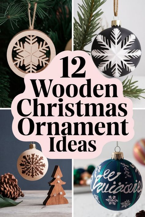 Discover 12 charming wooden Christmas ornament ideas to add a rustic touch to your holiday decor. From snowflakes to reindeer, these DIY ornaments are perfect for a cozy and festive atmosphere. Get creative this season and create unique decorations that your family will cherish for years to come. Perfect for crafting with the kids or making handmade gifts for loved ones, these wooden ornaments are both fun and sentimental. Dremel Christmas Ornaments, Wooden Ornament Ideas For Kids, Wooden Snowflake Ornaments, Snowflake Ornaments Diy, Christmas Ornament Ideas, Wood Snowflake, Personalized Photo Ornaments, Unique Decorations, Wooden Snowflakes