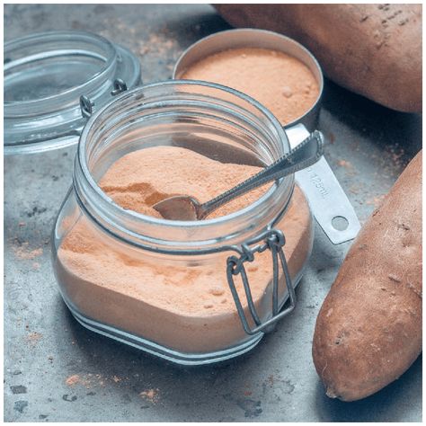 Sweet Potato Flour Recipes, Potato Substitute, Sweet Potato Flour, Sweet Potato Powder, Canning Sweet Potatoes, Freezing Food, Dry Mixes, Homemade Spice Mix, Sweet Potato Slices