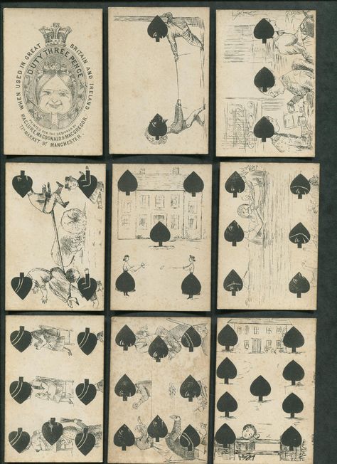 Old playing cards-.These was the old fashion deck of cards that they played with on the farm. 18th Century Playing Cards, Decks Of Cards, Victorian Playing Cards, Back Of Card Design, Vintage Deck Of Cards, Old Fashioned Illustration, Handmade Playing Cards, Deck Of Cards Aesthetic, Old Playing Cards