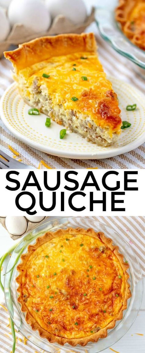 Quish Recipes, Easy Brunch Appetizers, Breakfast Quiche Sausage, Sausage Quiche Recipes, Sausage Quiche, Brunch Appetizers, Breakfast Pie, Breakfast Quiche Recipes, Quiche Recipes Easy