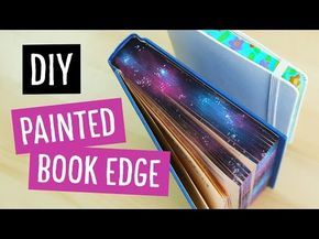 Painting Book Pages Edges, Painted Book Edges, Book Rebinding, Lemon Diy, Book Edges, Bookbinding Tutorial, Diy Galaxy, Book Binding Diy, Book Cover Diy