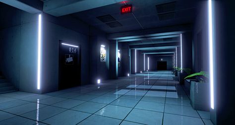 Futuristic Hospital, School Building Plans, Sci Fi Room, Gacha Background, Gacha Backgrounds, Traveller Rpg, Neon Noir, Diy Flower Crown, Liminal Space