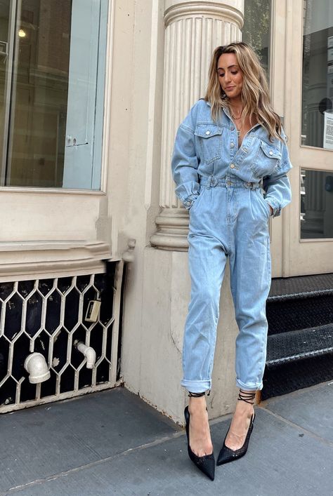 Dresses – 12th Tribe Jean Jumper Outfit, Jean Jumpsuit Outfit, Denim Jumpsuit Outfit, Beige Crop Tops, Boyfriend Outfit, Roll Sleeves, 12th Tribe, The Perfect Date, Jumper Outfit