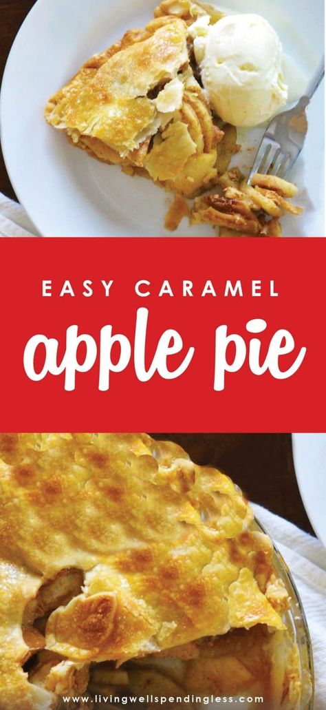 Best Easy Apple Pie Recipe, Carmel Apple Pie Recipe, Easy Caramel Apple Pie, Caramel Apple Pie Recipe, Caramel Apple Pie Recipes, Apple Pie Desserts, Pie Homemade, Apple Pie Recipe Homemade, Baked Apple Dessert