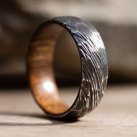 Men Engagement Ring, Ring Men Wedding, Wedding Ring Men, Damascus Ring, Carbon Fiber Rings, Damascus Steel Ring, Hammered Ring, Hammered Rings, Ring Men