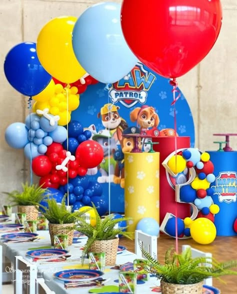 DIY Paw Patrol Birthday Party Ideas for a Fun-Filled Day - Birthday Party Ideas for Kids Paw Patrol Table Setup, Paw Patrol Table Centerpieces, Paw Patrol Party Backdrop, Paw Patrol Birthday Food, Paw Patrol Table Decorations, Paw Patrol Party Ideas Decoration, Paw Patrol Birthday Party Decorations, Diy Paw Patrol, Paw Patrol Banner