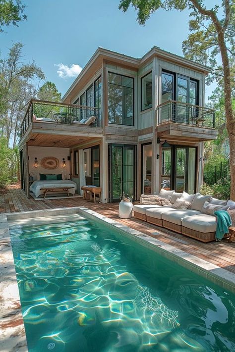 Tiny House World Gorgeous Pools, Tiny Mansion, Tiny Villa, Tiny House With Pool, Luxury Tiny House, Mini Mansion, Tiny Luxury, Alternative Homes, House Community