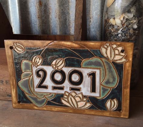 Custom house numbers available by special order Tile House Numbers, Handmade House, Number Tiles, Ceramic House Numbers, Custom House Numbers, Hobby Ideas, Cottage Ideas, Custom House, Ceramic Ideas