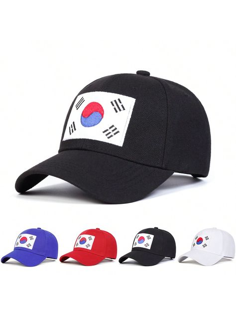 1pc Men's Korean Flag Baseball Cap, Fashionable Sports Hat, Adjustable, Suitable For Outdoor, Casual, Travel, Beach Party, Spring/Autumn Multicolor Casual   Polyester  Curved Brim Hat (Dad Cap)  Spring,Spring/Fall,All,Spring/Summer,Spring/Summer/Fall Men Accessories, size features are:Bust: ,Length: ,Sleeve Length: Korean Flag, Sports Hat, Men Baseball Cap, Dad Cap, Sport Hat, Dad Caps, Travel Beach, Brim Hat, Beach Party