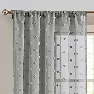 Gray Sheer Curtains, Polka Dot Curtains, Girls Bedroom Curtains, Pom Pom Curtains, Kids Room Lighting, Teenage Room, Window Curtain Rods, Curtains For Bedroom, Long Curtains