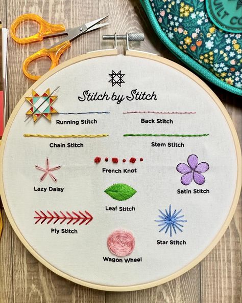 Oooooohhhh …. I finished the Stitch by Stitch Sampler included in the Learn Embroidery Stitch by Stitch Beginner Kit @missouriquiltco ! The kit includes EVERYTHING you need to begin hand embroidery. Plus there are videos too! . Use my affiliate link (in bio) to save an additional 15% off your purchase @missouriquiltco . https://glnk.io/mzmmj/abitofscrapstuff2bt . #melaniecall2024 #msqcpartner #msqcshowandtell #missouristarquiltco #handembroidery #dmc #ilovehandembroidery #embroidery #embroi... Hand Embroidery Designs For Beginners, Beginning Embroidery, Embroidery Workshop, Tambour Beading, Basic Hand Embroidery Stitches, Stitch Sampler, Embroidery Sampler, Embroidery Stitch, Diy Embroidery Patterns