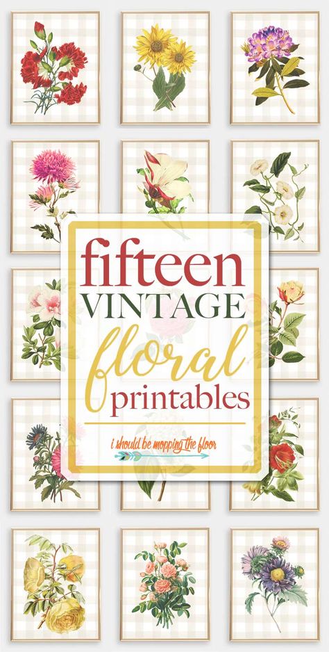 15 Vintage Floral Printables | These 15 printables are vintage-y floral designs on top of lovely neutral buffalo check. Perfect for any decor. Botanical Prints Free, Botanical Printables, Christmas Fonts Free, Pretty Printables, Free Vintage Printables, Free Printable Wall Art, Free Printable Art, Cactus Wall Art, Christmas Fonts