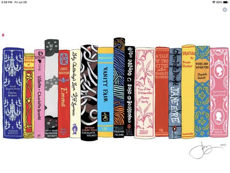 Book Spine Art, Classic English Literature, Spine Art, Book Spines, Double Desk, Portraits Of People, Kill A Mockingbird, Book Spine, School Librarian