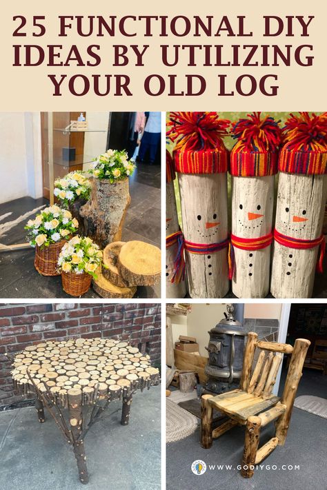 You may have some wood logs at your yard which are just piled up that way. Well, if you own that then we have some good ideas on how to make use your logs that can even become the treasure if you know exactly on how to utilize and juggle the logs into some valuable things. In this case, of course you will do the DIY projects because you have to deal with your own things and give extra value in it. #utilizingoldlog #logcraft #diylogornament #diyfurniture Nature, Diy Log Projects Ideas, What To Make With Birch Logs, Wood Log Ideas Diy Projects Tree Trunks, Log Crafts Projects, Crafts With Logs, Tree Logs Ideas Diy, Cedar Log Projects, Birch Log Decor Diy Projects