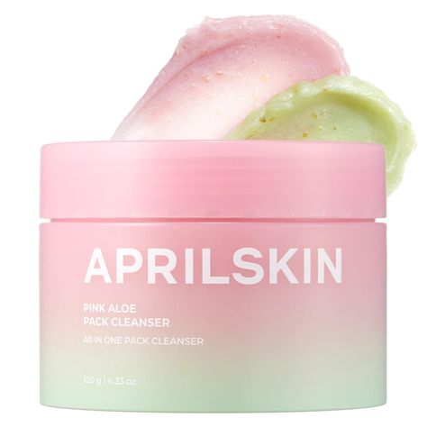 Amazon.com: APRILSKIN Pink Aloe Facial Polish Cleanser | Gentle Exfoliation with Mungbean & Soybean Scrub | Removes Waterproof Makeup & Sunscreen | Non-Comedogenic Cleanser for All Skin Types | Korean Skincare : Beauty & Personal Care Cleanser For All Skin Types, Waterproof Sunscreen, Waterproof Makeup, Gentle Exfoliator, Foam Cleanser, Korean Skincare, All Skin Types, Facial Cleanser, Active Ingredient