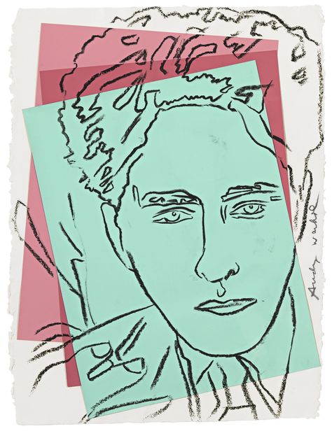 Jean COCTEAU by Andy Warhol oilstick and paper collage on paper 80 by 61 cm. (1983) Paper Sketch, Sketch Portrait, Cy Twombly, Jean Cocteau, Modern And Contemporary Art, Bohemian Art, Facial Expression, Russian Art, Andy Warhol