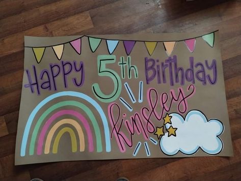 March Birthday Party Ideas, Diy Birthday Sign, Diy Party Banner, Unicorn Paint, Welcome Home Banners, Unicorn Banner, Birthday Painting, Happy Birthday Signs, Rainbow Paint