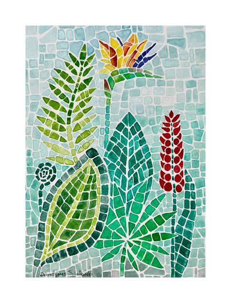 High School Art Lessons, Mosaic Art Projects, Flower Stencil, Watercolor Art Lessons, Marker Drawing, Easy Diy Art, Botanical Drawings, Watercolor Inspiration, Art Classroom