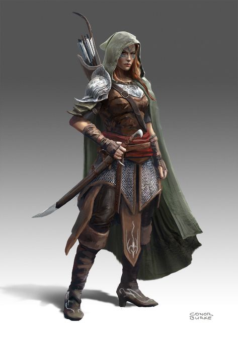 Elf Ranger, Swords, Elf, White