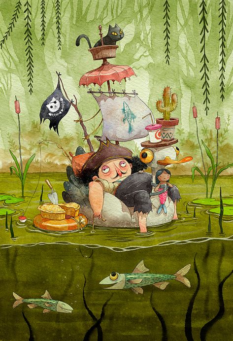 2022 Illustration, Pirate Illustration, Pirates Illustration, Book Illustration Layout, Book Illustration Design, Story Books Illustrations, Illustration Art Kids, Storybook Art, Instagram Illustration