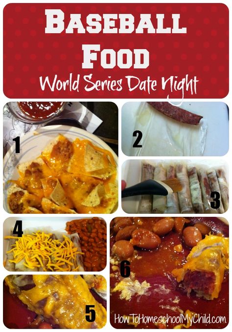 Upscale Baseball Food – World Series Date Night {Monday Meals}  HowToHomeschoolMyChild.com Baseball Watch Party Food, Ball Park Food Ideas, World Series Party, Baseball Party Food, Baseball Date, Event Appetizers, Baseball Food Party, Watch Party Food, Ballpark Food