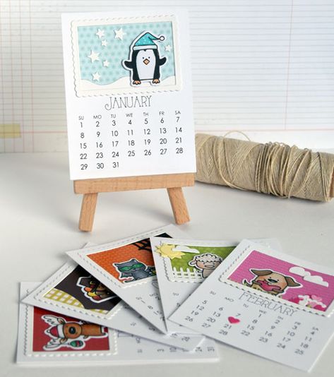 Michele Boyer - Taylored Expressions 3x4 calendar display easel How To Make A Calendar, Handmade Desk Calendar, Craft Calendar, Handmade Calendar, Calender Ideas, Paper Calendar, Creative Calendar, 달력 디자인, Calendar Craft