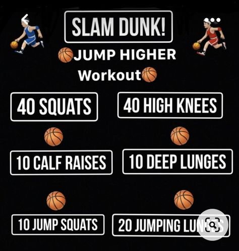 Exercises To Jump Higher Basketball, Exercise To Jump Higher, Higher Jump Exercises, Jump Higher Workout Basketball, Vertical Jump Workout Basketball, Basketball Strength Workout, How To Jump Higher For Basketball, How To Dunk A Basketball, Basketball Workouts Conditioning