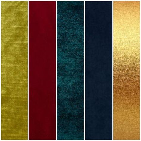 Jewel Tone Color Palette, Teal Color Palette, Teal Color Schemes, Art Deco Color, Teal Living Rooms, Gold Color Palettes, Red Colour Palette, Gold Palette, Gold Color Scheme