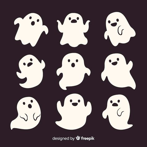 Ghost Cartoon Cute, Cartoon Ghost Cute, Ghosts Cartoon, Moldes Halloween, Ghost Cute, Cartoon Ghost, Carte Halloween, Halloween Cartoon, Ghost Cartoon