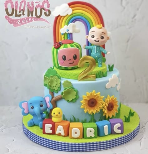 Coco Melon Party, Coco Melon Birthday, Cocomelon Birthday Party, Cocomelon Cake, Second Birthday Cakes, Cocomelon Theme, Kids Birthday Party Cake, Boys 1st Birthday Cake, Baby Boy Birthday Cake