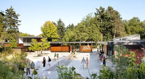 Woodland Park Zoo West Entry | Projects | Site Workshop Seattle Central Library, Melbourne Zoo, Zoo Architecture, Woodland Park Zoo, Park Entrance, Chester Zoo, Peaceful Living, Woodland Park, Aquarium Design