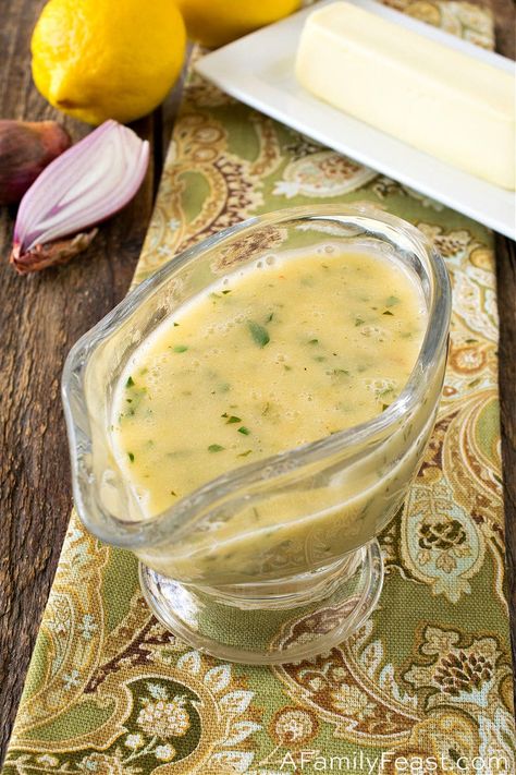 Lemon Butter Sauce is a deliciously smooth and zesty addition to vegetables, seafood or meat. Whisk up a batch and enjoy! Sauce For Vegetables, Lemon Garlic Butter Sauce, Lemon Cream Sauces, Homemade Sauce Recipes, Lemon Butter Sauce, Marinade Sauce, Gravy Sauce, Garlic Butter Sauce, Lemon Sauce