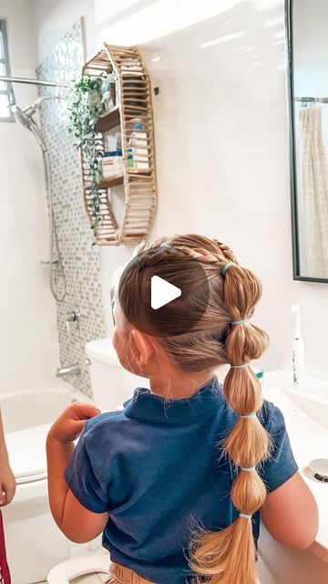 Ale Munoz : motherhood on Instagram: "Hairstyle de hoy: Braided bubble braids ✏️❤️ ⭐️" Hairstyles For 4 Year Girl, Bubble Braid With Ribbon, Girls Bubble Braid, Kids Bubble Braid, Toddler Bubble Braid, Hairstyle Girls Kids, Hair Bubble Braids, Hairstyles For Girls Kids, Bubble Braid Hairstyles