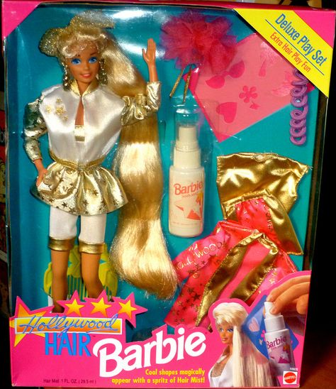 Barbie Hollywood Hair. Between my sister and myself we had an entire town with every store possible so many cars and I think just about every barbie... Spoiled!!!! Brittany!!!!!! <3 Barbie’s From The 90s, Barbie Collectables, 80s Chic, Barbie Camper, Barbie Beach, 90s Barbie, Barbie Car, Barbie Fairytopia, Barbie 90s