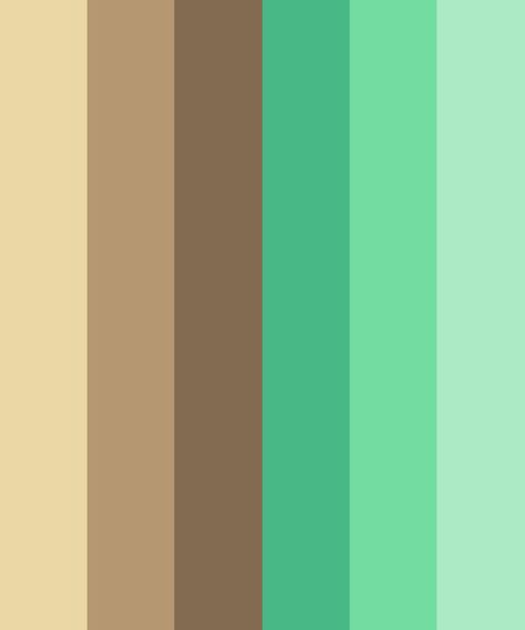 Mint and Brown Color Palette Mint And Brown, Mint Color Palettes, Brown Color Scheme, Hexadecimal Color, Brown Decor, Brown Color Schemes, Brown Color Palette, Color Schemes Colour Palettes, Colors Palette