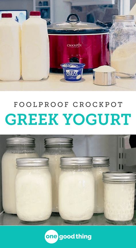 Make this thick, rich, creamy Homemade Greek Yogurt right in your crock pot! It's nutritious and delicious...and so easy to make! Crockpot Yogurt, Crock Pot Yogurt, Homemade Yogurt Recipes, Make Greek Yogurt, Homemade Greek Yogurt, Making Yogurt, Greek Yogurt Recipes, Vanilla Greek Yogurt, Homemade Yogurt