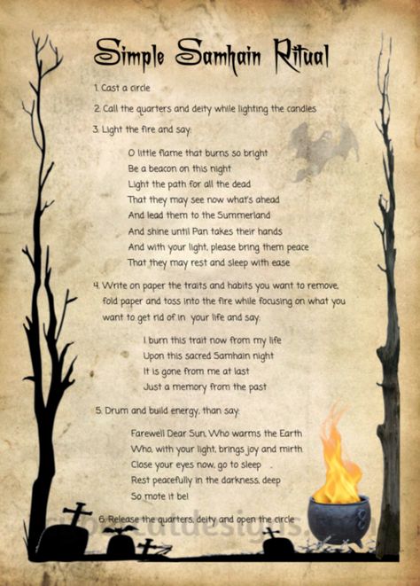 Simple Samhain Ritual | Book of Shadows Samhain Ritual Witchcraft, Samhain Traditions, Samhain Ritual, Witch Rituals, Magic Spell Book, Witch Spell Book, Book Of Shadow, Witch Books, Witch Magic