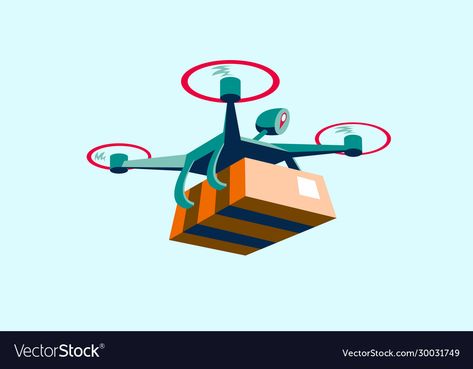 Drone Delivery, Drone Logo, Boat Illustration, Adobe Illustrator Vector, Box Delivery, Web Themes, Beautiful Moon, Wireframe Kit, Scene Creator