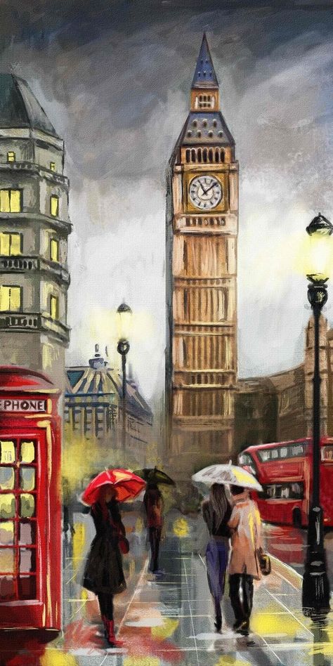 London Art Drawing, Painting Ideas 2023, Beautiful Acrylic Painting, London Drawing, Art And Painting, London Painting, Art Alevel, Acrylic Painting Ideas, 2023 Art